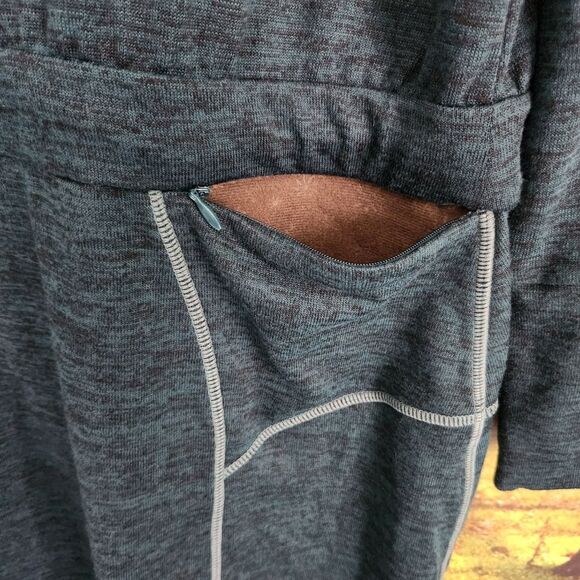 Athleta Give It Your All Small Dress Long Sleeve Drawstring Teal Pockets - Picture 4 of 13